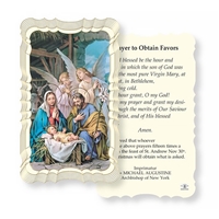 Prayer to Obtain Favors Linen Card - St. Andrew Christmas Novena
