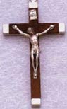 Wood & Metal Bound Crucifix - Natural Wood - 4.5 Inch