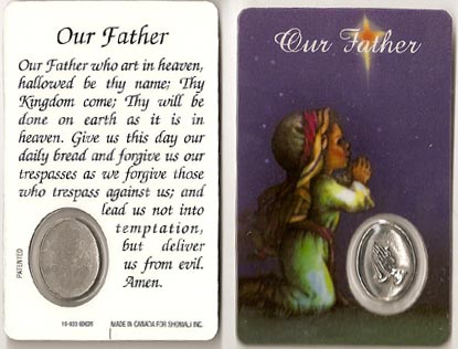 our father with child prayer card