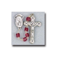 Tin Cut Square Beads-Dark Amethyst Rosary