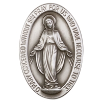 Miraculous Medal Pewter Visor Clip