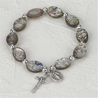 Amethyst Imitation Murano Glass Stretch Rosary Bracelet