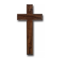 10-Inch Beveled Genuine Walnut Wood Cross