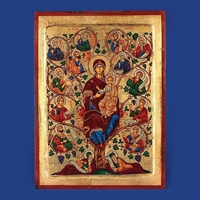 Mary Tree of Life (Genealogy of Mary) Icon in Gold Leaf
