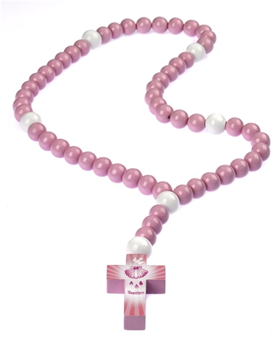 Pink Rosary Beads | Baptism Rosary Beads | Baptism Gift Box