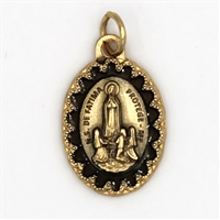 Our Lady of Fatima - Antique Gold Tone Deluxe Medal