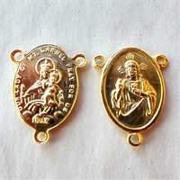 Scapular Gold Metal Rosary Center