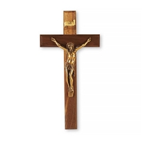 Walnut and Museum Gold Crucifix