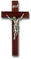 11-Inch Dark Cherry and Pewter Crucifix