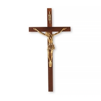 Walnut and Museum Gold Crucifix