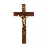 Walnut and Museum Gold Crucifix