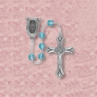 Aqua Crystal Bead Lourdes Water Rosary