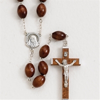 30-Inch Dark Brown Wood Family Rosary