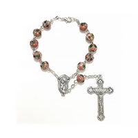 Pink Cloisonne Auto Rosary