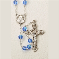 Tin Cut Crystal Rosary - Blue