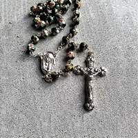 Cloisonne Black Bead Rosary