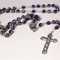 Cloisonne Dark Blue Bead Rosary