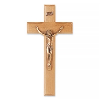 10-Inch Thick Oak & Museum Gold Crucifix