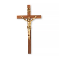 Walnut and Museum Gold Crucifix