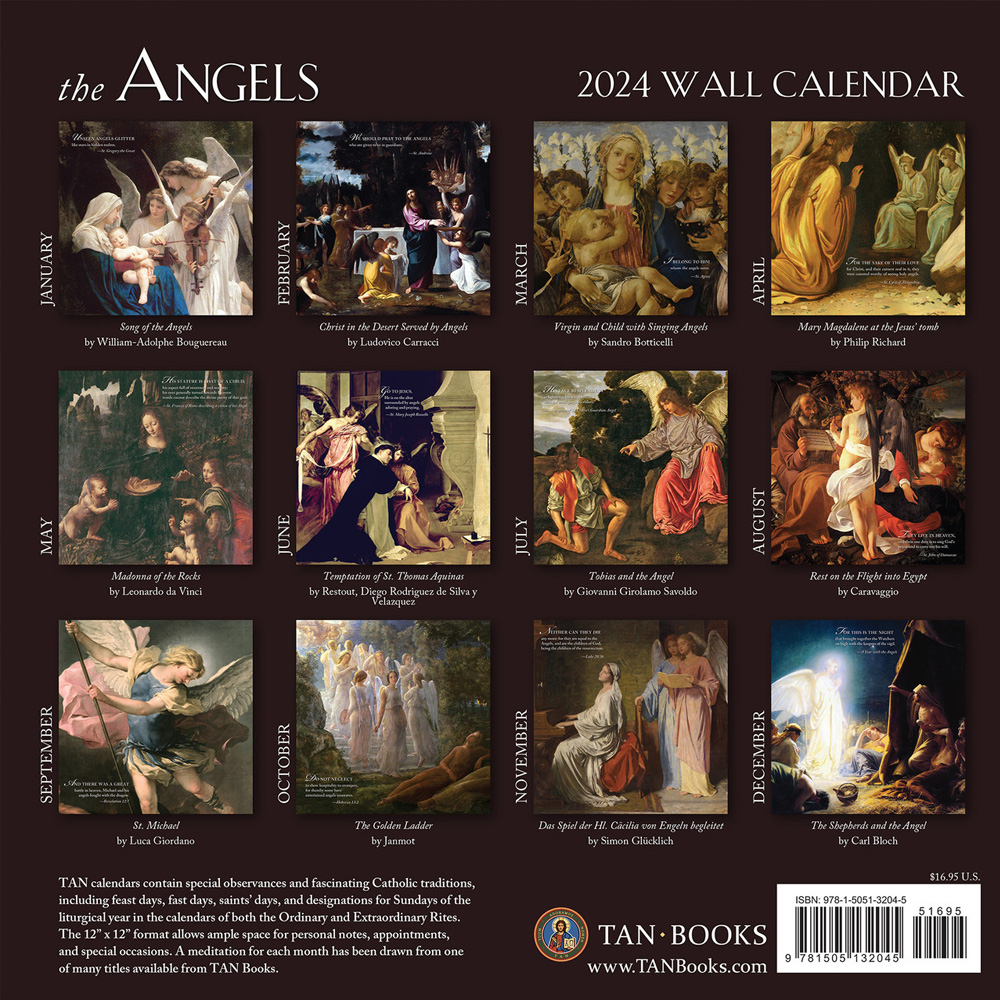 2024 Wall Calendar The Angels Discount Catholic Products