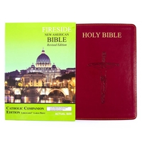 Catholic Companion Edition Bible (NABRE) - LARGE PRINT - Burgundy Leather Cover