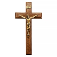 Walnut and Museum Gold Crucifix