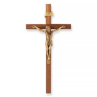 Walnut and Museum Gold Crucifix