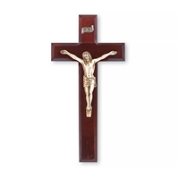 Dark Cherry and Gold Crucifix Upright