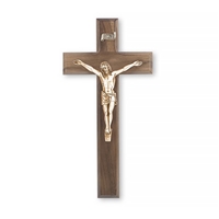 Walnut and Museum Gold Crucifix