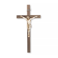 Walnut and Museum Gold Crucifix