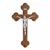 Walnut and Antique Pewter Crucifix