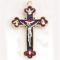 3.5-Inch Metal Trinity Crucifix-Colored