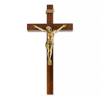 Walnut and Museum Gold Crucifix