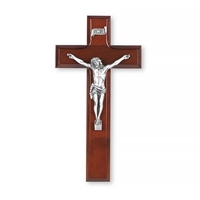 Dark Cherry and Pewter Crucifix Right Facing