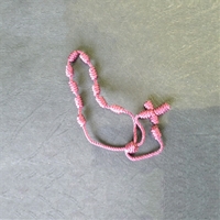 Pink Knotted Cord Rosary Bracelet