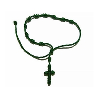 Green Knotted Cord Rosary Bracelet