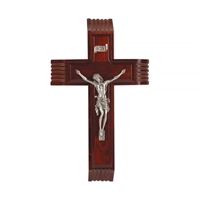 Sick Call Set Dark Cherry and Genuine Pewter Crucifix