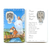 Guardian Angel Laminated Prayer Card  with Medal