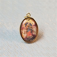 Gold Oval Our Lady Untier of Knots Picture Medal