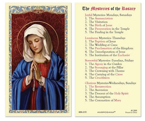 What Are The 5 Mysteries Of The Rosary And Days