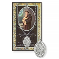 Pewter St. Anthony Pewter Medal on Chain with Prayer