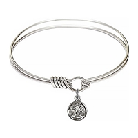 Guardian Angel Silver Bangle Bracelet