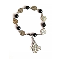 St Benedict Jubilee Medal Bracelet - Stone and Sterling Silver