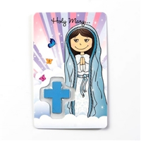 Child's Hail Mary Laminated Prayer Card with Cross