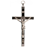 5.5 Inch Black and Metal Crucifix Pendant