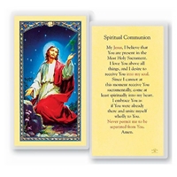 Spiritual Communion Laminated Fratelli-Bonella Prayer Card
