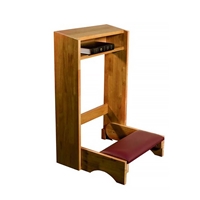 Folding Padded Kneeler - Pecan Finish