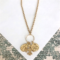 Vintage Inspired Multi-Medal Necklace, Fatima