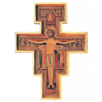 San Damiano Crucifix with Raised Border - 10-Inch