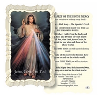 Divine Mercy Chaplet Linen Prayer Card